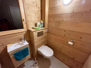 Ένα μπάνιο στο Chalet 3 chambres, 11 personnes près du domaine skiable, parking gratuit, Chez Pépé à Saint-Gervais +33 φωτογραφίες