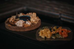 two plates of food on top of a table at INTA Hotel in Tel Aviv