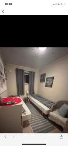 Zimmer mit 2 Etagenbetten und einem Sofa in der Unterkunft Tromsø in Tromsø