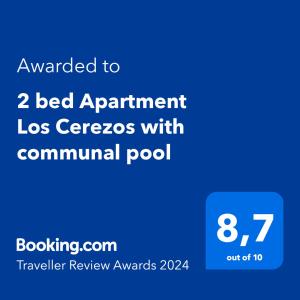 una pantalla azul con las palabras justificadas para dormir apartamento los guisos con en 2 bed Apartment Villamartin with communal pool, en San Miguel de Salinas