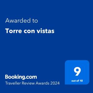 a screenshot of a cell phone with the text awarded to tone con visits at Torre con vistas in Tossa de Mar