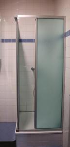 una doccia con una porta in vetro in un bagno di Somnium - Appartements Südsteiermark - Ehrenhausen a Retznei Altre 31 foto