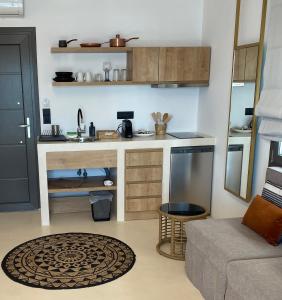 A kitchen or kitchenette at Sofi Mar - Plomari - The place to be
