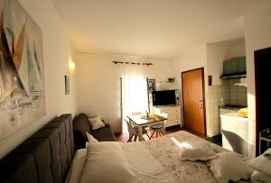 Televízia a/alebo spoločenská miestnosť v ubytovaní Viktorija Apartments