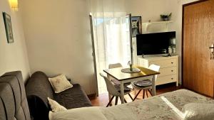 Televízia a/alebo spoločenská miestnosť v ubytovaní Viktorija Apartments