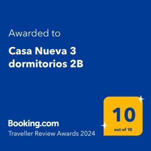 Πιστοποιητικό, βραβείο, πινακίδα ή έγγραφο που προβάλλεται στο Casa Nueva 3 dormitorios 2B