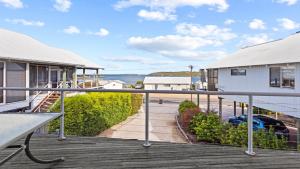a view from the deck of a house at Sheoak Holiday Home in Coffin Bay