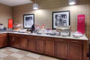 una cocina con una encimera con aasteryasteryasteryasteryasteryasteryasteryasteryasteryasteryasteryastery en Hampton Inn Florence Midtown near University of North Alabama, en Florence