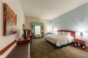 a hotel room with a bed and a television at Hampton Inn Front Royal in Front Royal