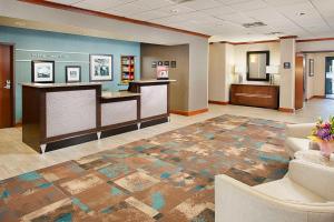 a lobby of a hospital with a waiting room at Hampton Inn & Suites - Mansfield in Mansfield