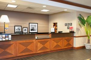 a lobby of a hospital with a reception desk at Hampton Inn and Suites Indianapolis-Fishers in Fishers