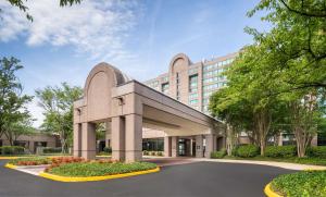 a rendering of the front of a building at Hilton Fairfax, Va in Fairfax