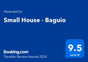 Certifikát, hodnocení, plakát nebo jiný dokument vystavený v ubytování Small House - Baguio
