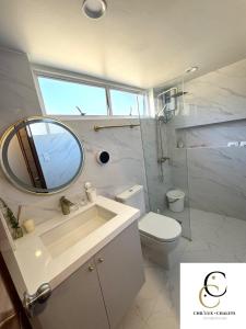 Koupelna v ubytování Chil'ux Chalets