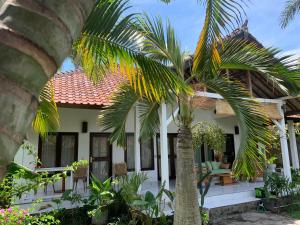 ein Haus mit einer Palme davor in der Unterkunft Keladi Villa in Gili Trawangan