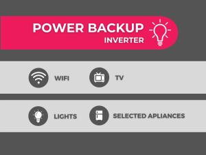 a set of two banners with a light bulb and a power back up adapter at Summer Sea in Plettenberg Bay