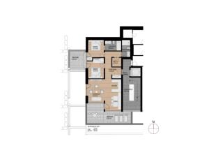 Plán poschodí v ubytovaní Modern Apartment with Panoramic View
