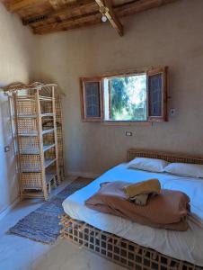 a bedroom with two beds and a window at Cafour House Siwa - Hot Spring in Siwa