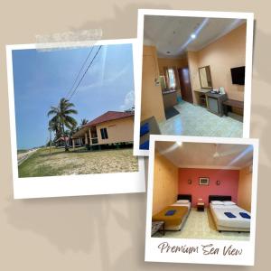 a collage of photos of a hotel room at PCB BEACH RESORT in Kota Bharu