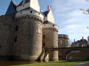 een kasteel met een brug ervoor bij Gîte Nantes, 1 pièce, 2 personnes - FR-1-306-1182 in Nantes