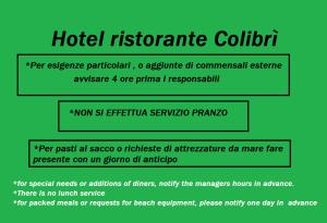 Certifikát, hodnocení, plakát nebo jiný dokument vystavený v ubytování Hotel Colibrì + 16 fotografií