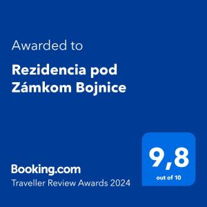 ein Screenshot der Bezugsdumpod-zambianischen Türspion-Website in der Unterkunft Rezidencia pod Zámkom Bojnice in Bojnice