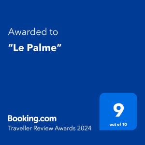 Sertifikatas, apdovanojimas, ženklas ar kitas apgyvendinimo įstaigoje “Le Palme” matomas dokumentas