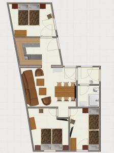 a floor plan of a house at H&H Apartment im Herzen von Greifswald Zentral in der Langen Reihe in Greifswald