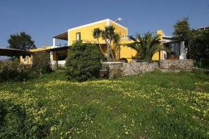 a yellow house in a field of green grass at Casa Gialla B&B in Lipari