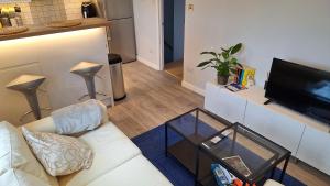 TV a/nebo společenská místnost v ubytování NEW 2 bedrooms with private ensuite bathrooms near Heathrow