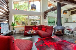Χώρος καθιστικού στο Chalet des Cimes - Chamonix All Year