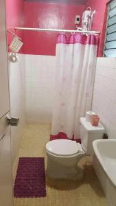 a bathroom with a toilet and a sink at Santarem uri del flu in Iloilo City