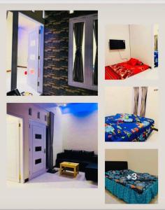 eine Collage mit Fotos von einem Schlafzimmer und einem Zimmer in der Unterkunft AAA, Fan Family, Aesthetic Bromo, Managed by Triple A Tour, Additional Bromo Jeep Tour Sunrise and Airport Shuttle in Ngadisari