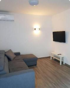sala de estar con sofá y TV en Apartment Maja Trogir, en Trogir