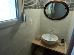a bathroom with a sink and a mirror at Gîte tout confort au bord de la Meuse avec jardin et activités familiales à proximité - FR-1-585-82 in Vilosnes-sur-Meuse +19 photos