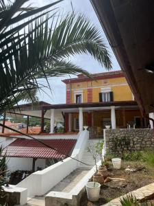 a house with a palm tree in front of it at Hotel Heritage in Veli Lošinj