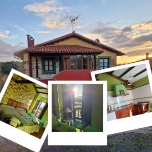 a collage of photos of a house at Turismo rural El Piensu in Villaviciosa