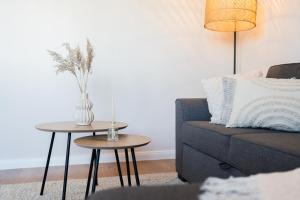 Χώρος καθιστικού στο Die entspannteste Wohnung an der Nordseeküste mit Sauna