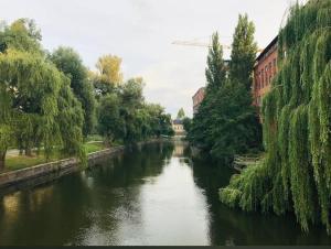 Výhled na řeku, která protéká v blízkosti hostelu