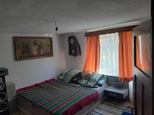 Giường trong phòng chung tại Pensiunea Lazar