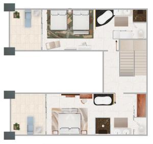 Planlösningen för Residential Retreat 3 Bedroom Loft Garza Blanca Resort & Spa