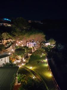 una vista aerea su un giardino di notte di Casa Vacanze Le Palette - Glicine a Ponza