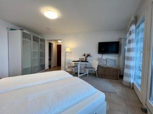Μια τηλεόραση ή/και κέντρο ψυχαγωγίας στο Kleines Seeapartment