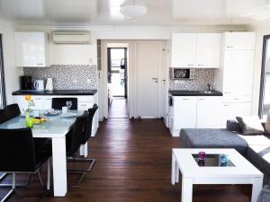 Kuchyň nebo kuchyňský kout v ubytování Hausboot Ostsee Boltenhagen - WELL Hausboote LP2