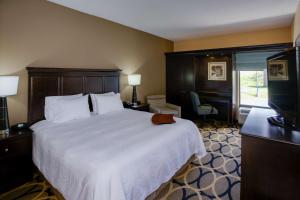 a hotel room with a bed and a television at Hampton Inn Harrisburg/Grantville/Hershey in Grantville +17 photos