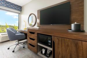 TV a/nebo společenská místnost v ubytování Hampton Inn Long Island/Islandia