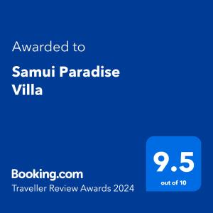 Samui Paradise Villa 면허증, 상장, 서명, 기타 문서