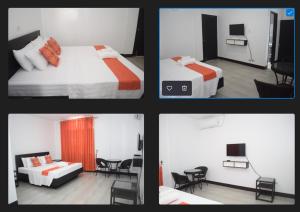卡利博的住宿－E & F CONDOTEL，一张酒店房间四张照片的拼贴图