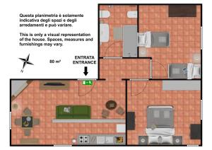 Půdorys ubytování Casa alla Vecchia Posta di Bagno Vignoni