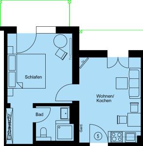 Grundriss eines Hauses in der Unterkunft Ferienwohnungen Quellenhof in Bad Reichenhall